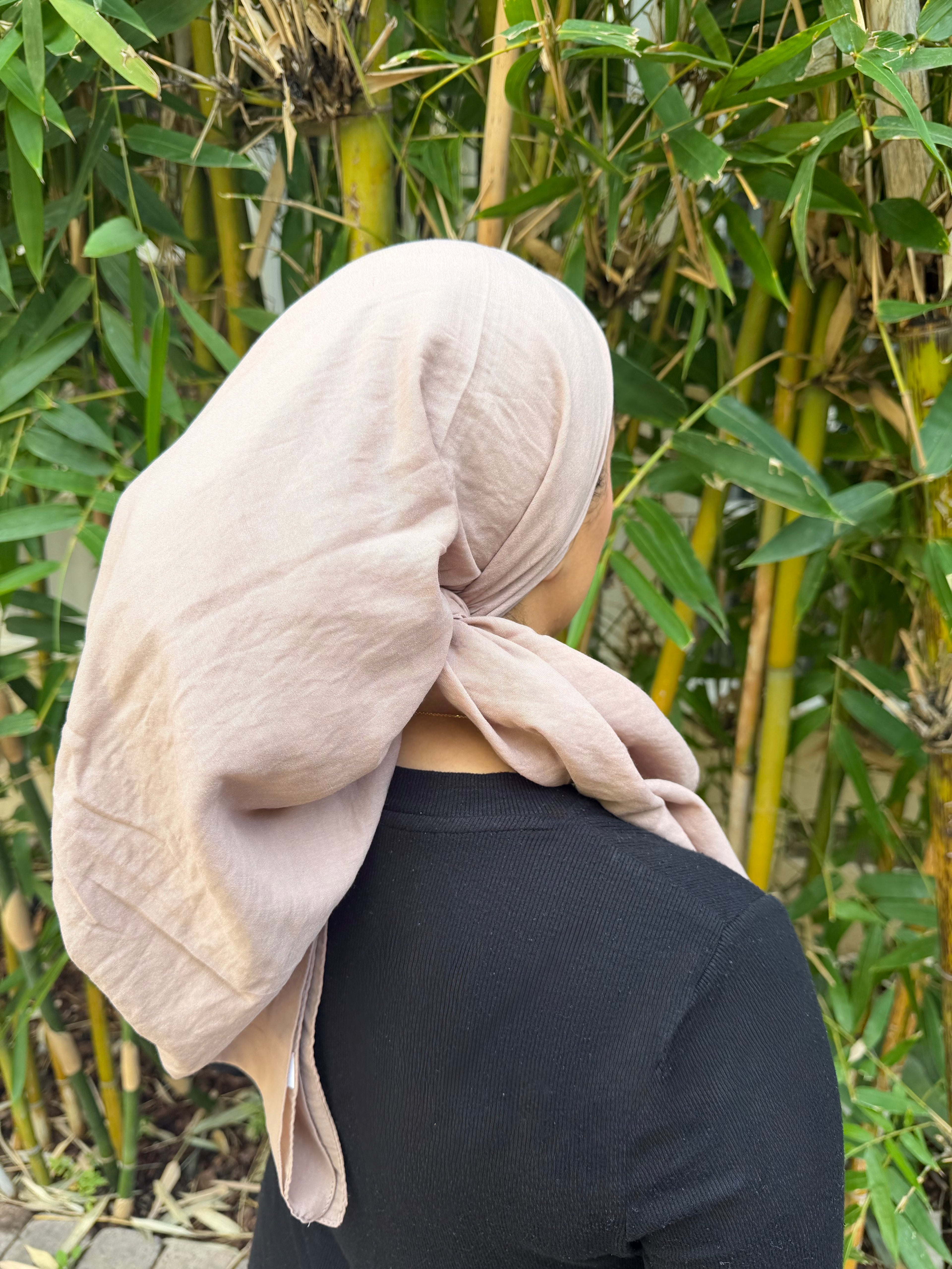 Light brown cotton headscarf