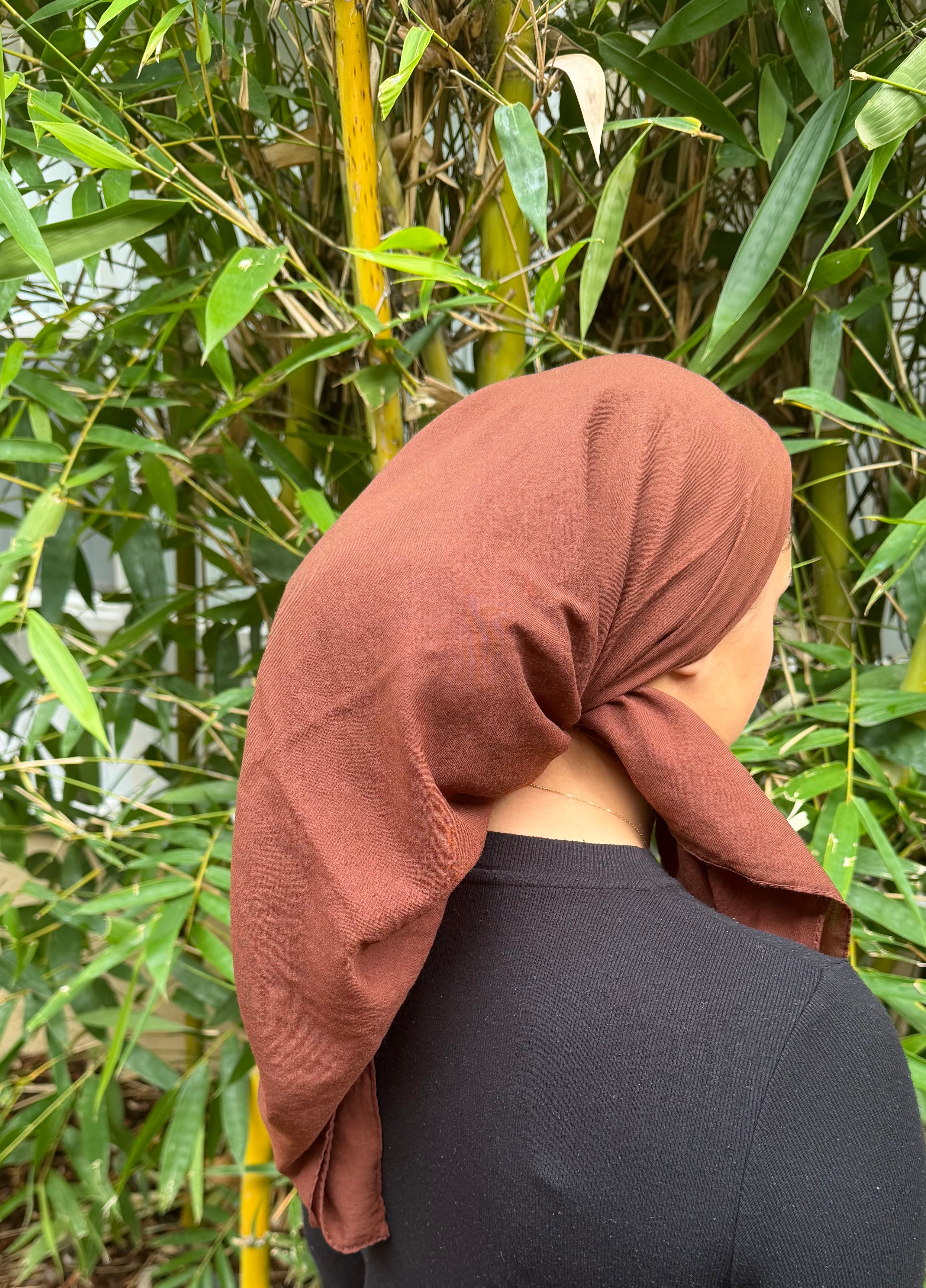 Brown cotton headscarf