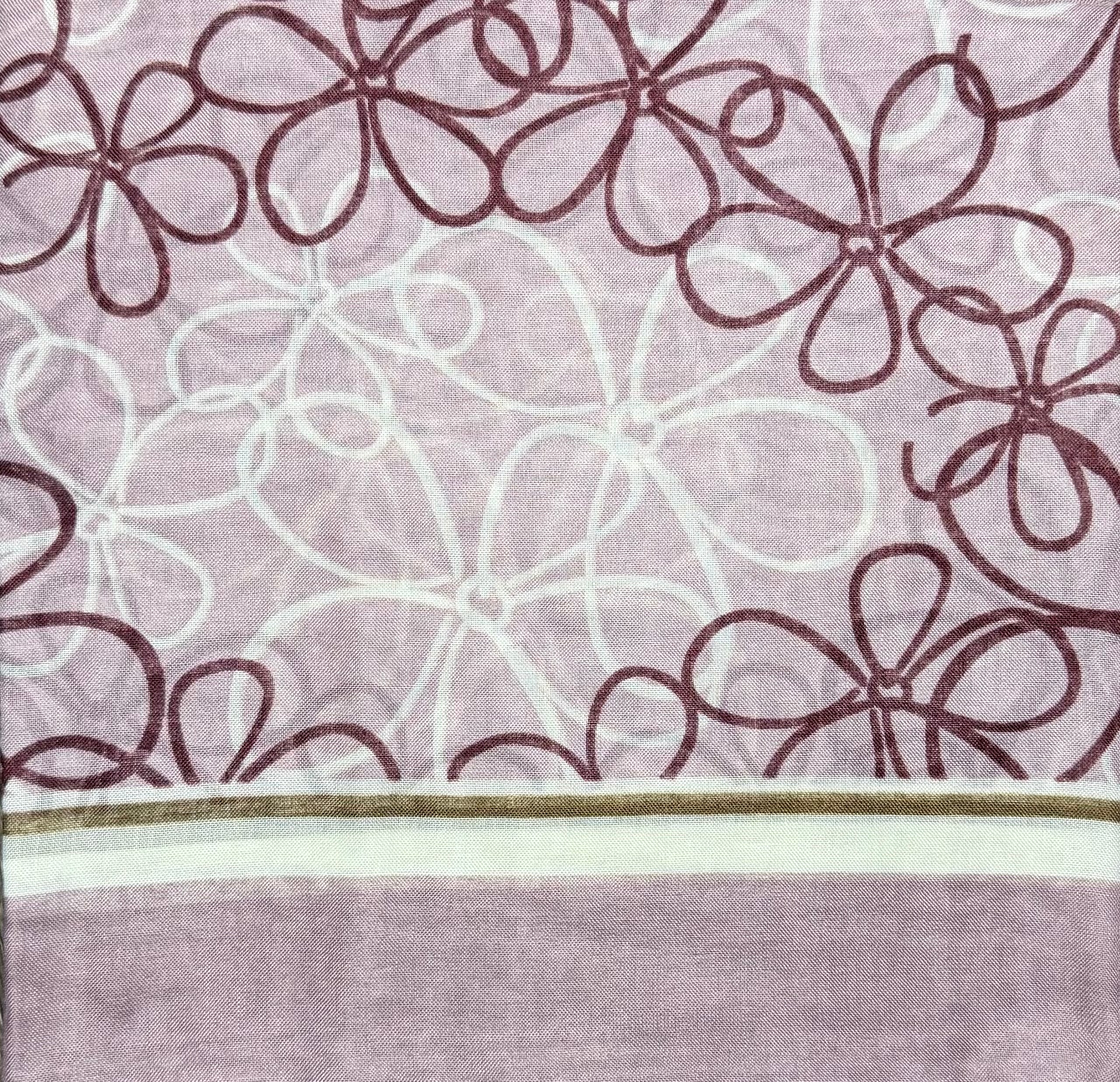 Pink floral cotton headscarf