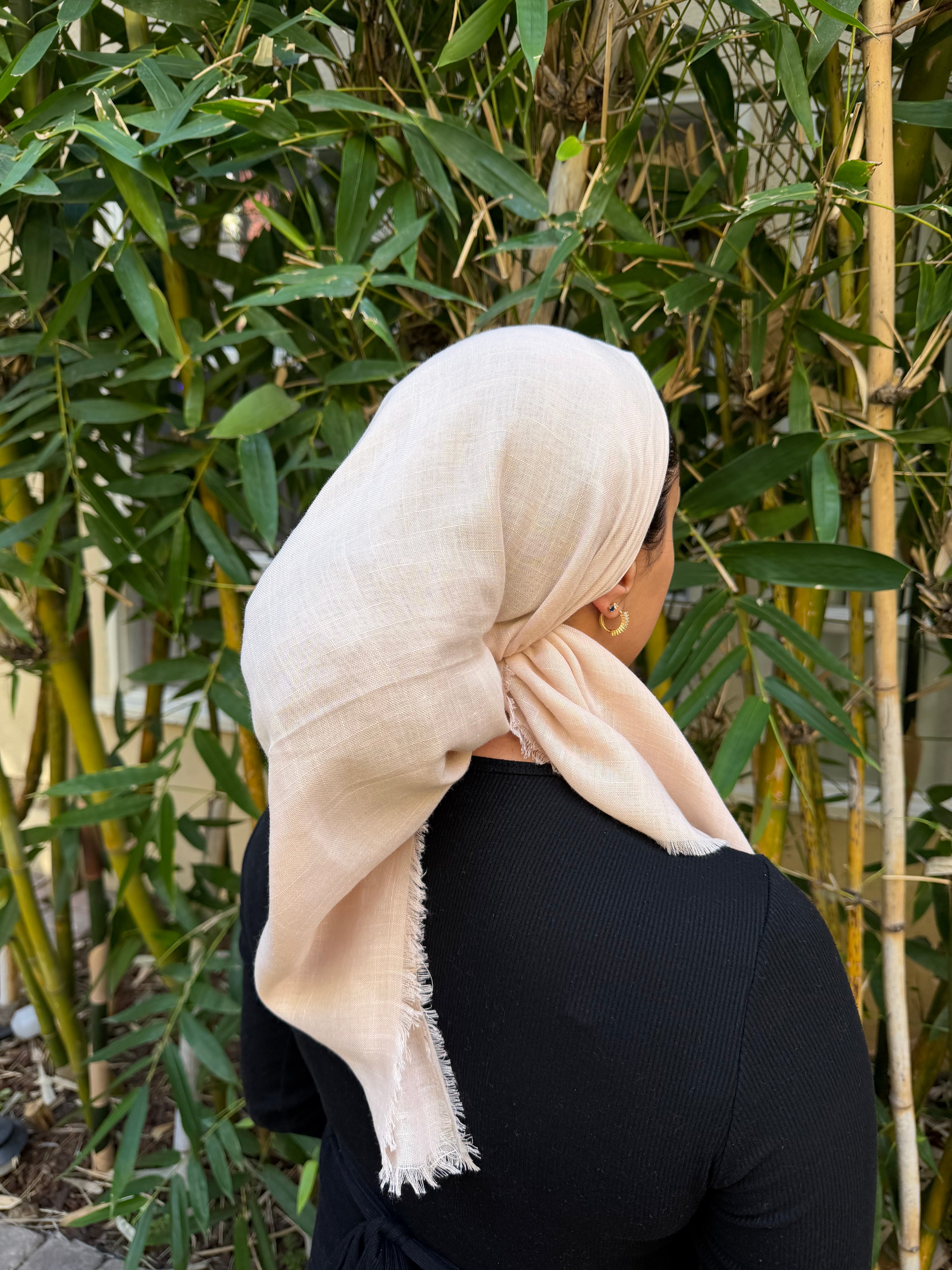 Nude cotton headscarf