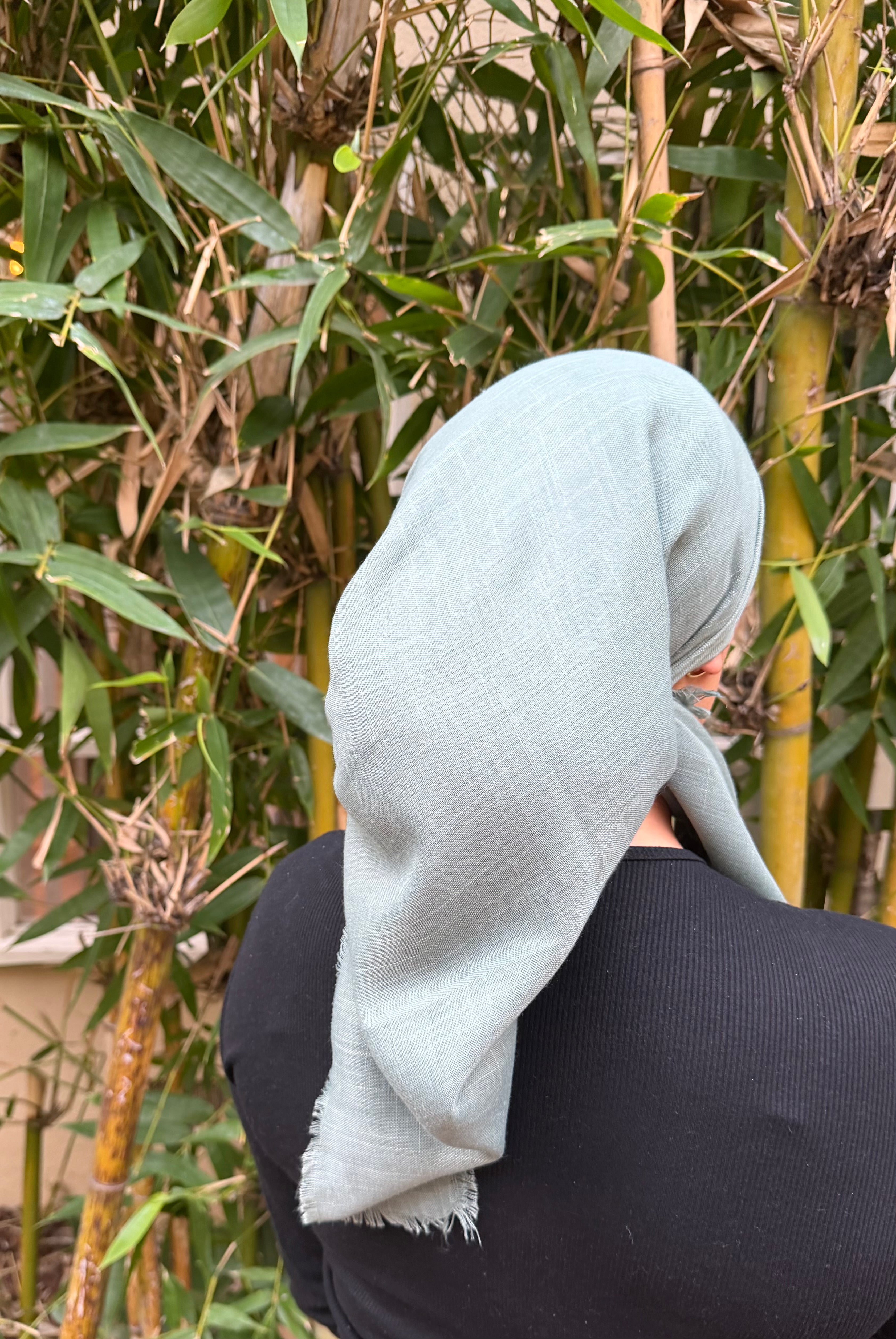 Light green cotton head scarf