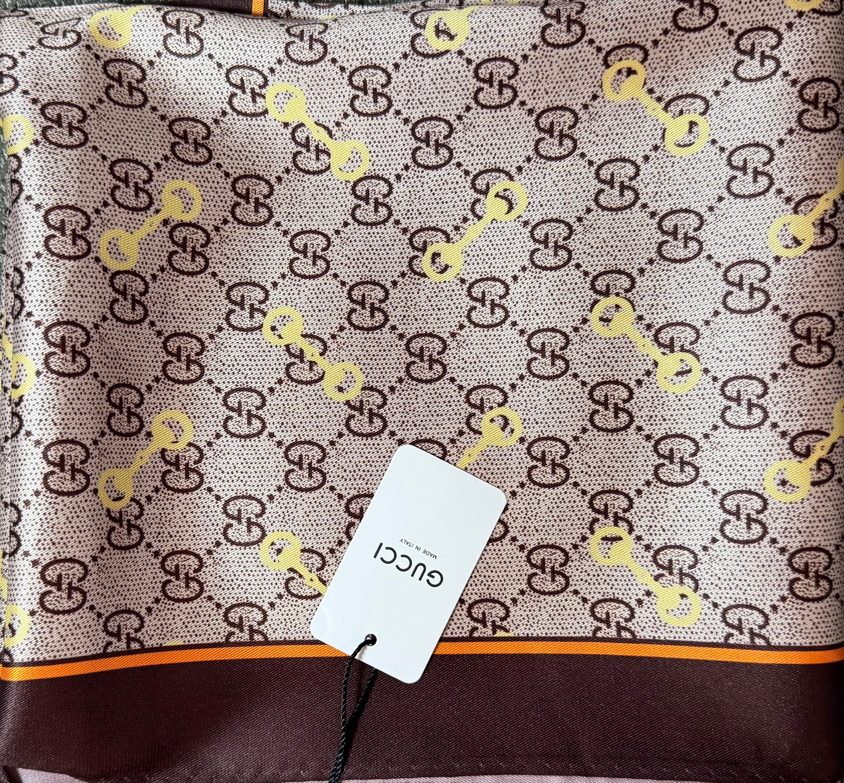 GUC. replica satin brown square