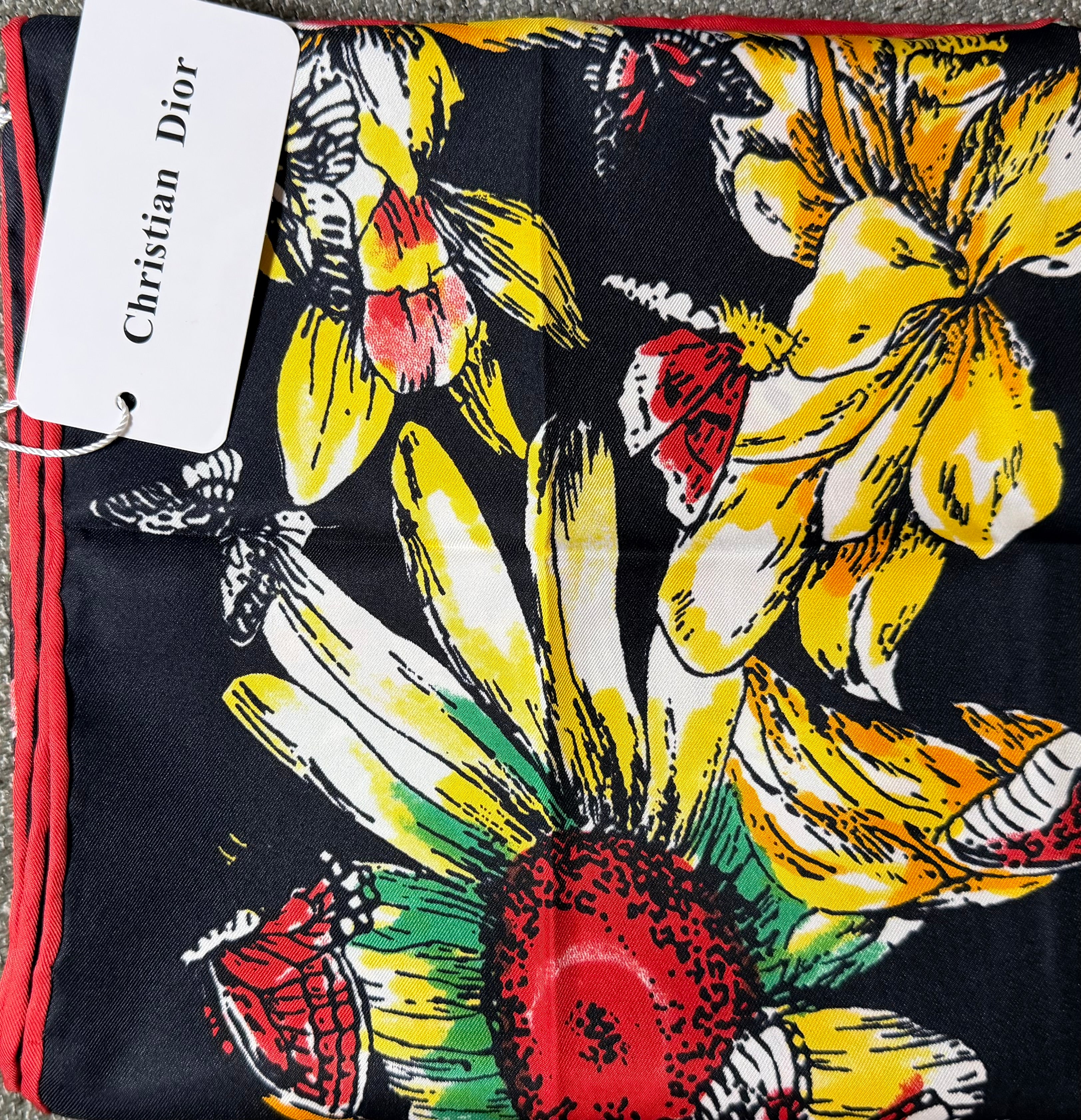 DIO. replica satin floral square (black)