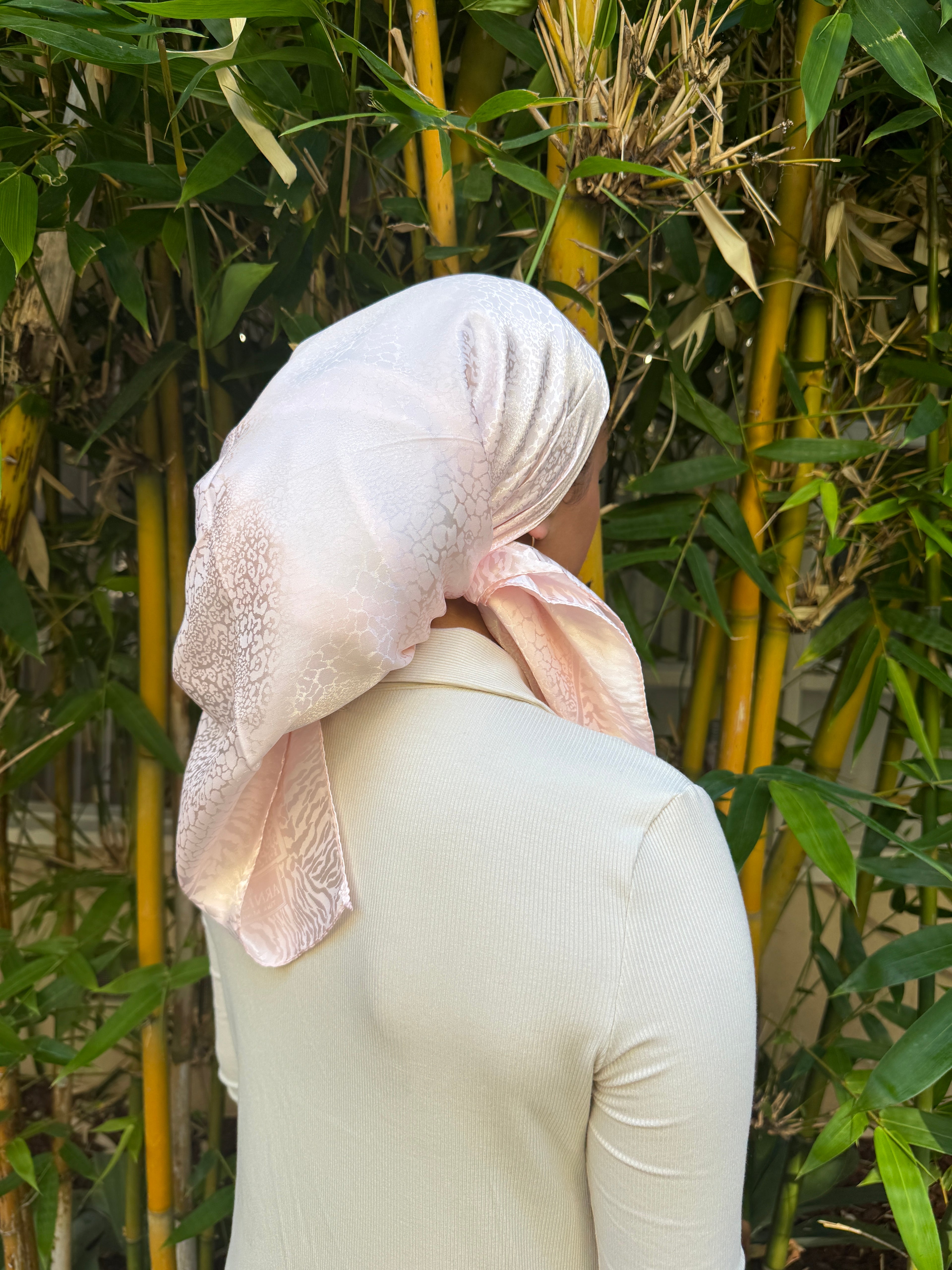 Baby pink headscarf